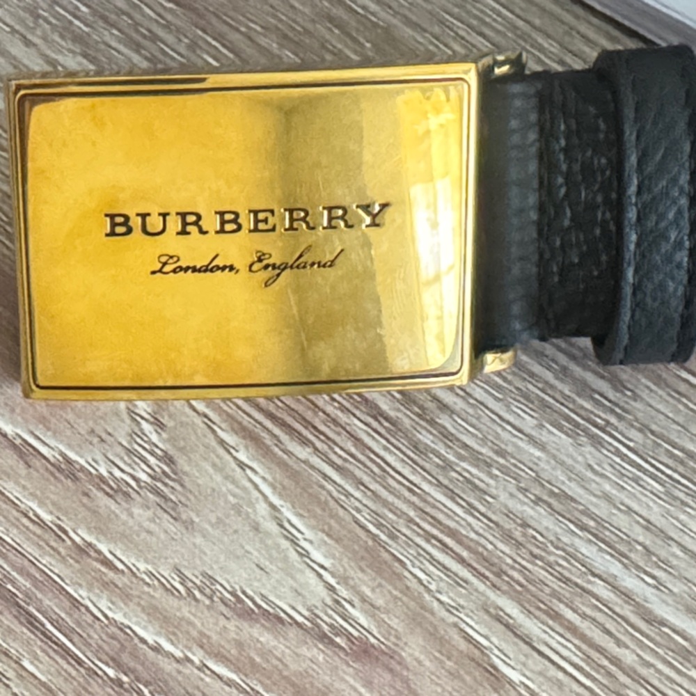 Burberry Black Belt with Gold Buckle